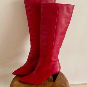 Mango brand red leather letizia boot Size 38